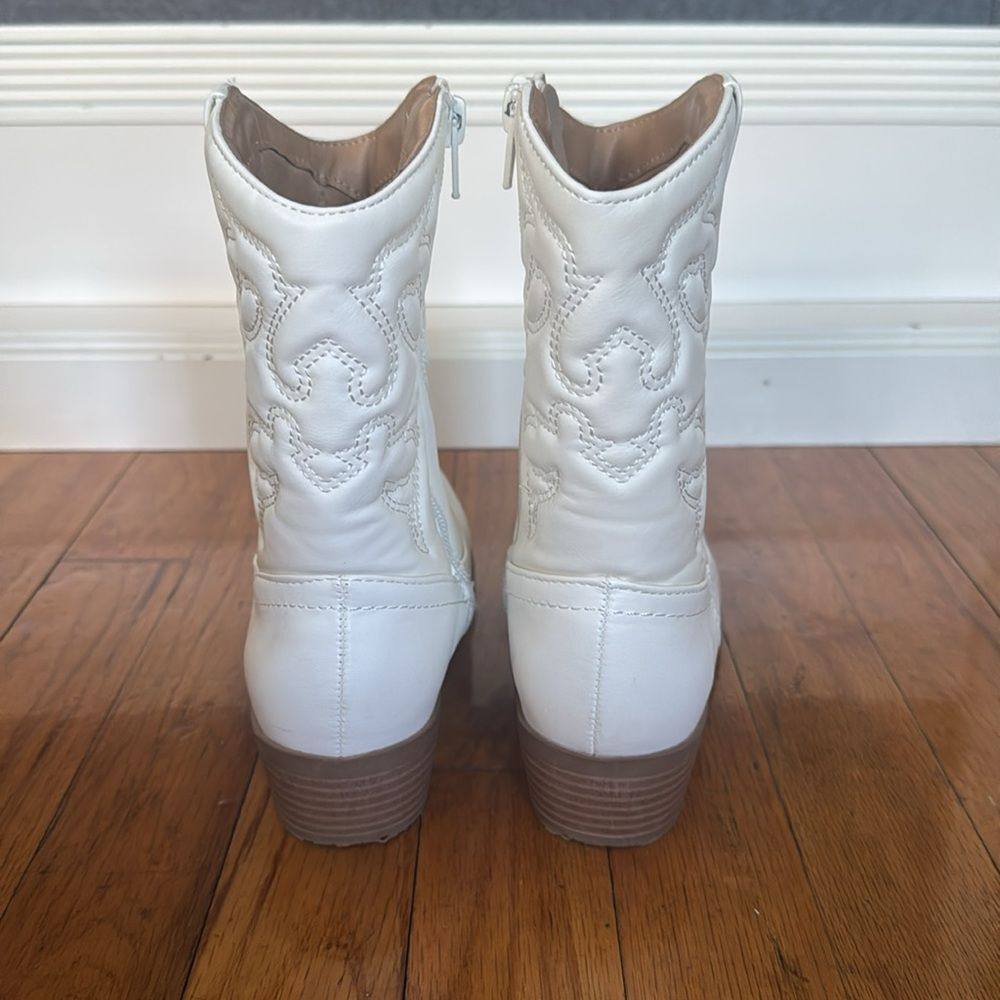 Girls Size 3 White Western-Style Cowgirl Boots - Picture 3 of 5